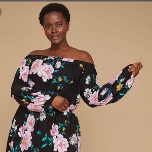 🌸HP🌸NWT Lane Bryant Off the Shoulder FloralDress